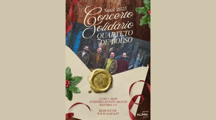 Concerto Solidário com Quartetop de Bolso a 1212, 21h30, Auditório Renato Araújo